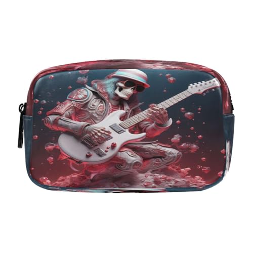 NYYYTTTEU Weihnachten Coole Kunst Verrückte Gitarre Federmäppchen Federtaschen Mäppchen Große Kapazität Schlamperbox Kosmetik Make-up Tasche für Jungen Mädchen Schule Schüler von NYYYTTTEU