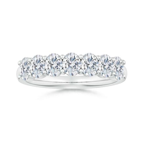 NYZA JEWELS Moissanit Ewigkeitsring im Brillantschliff oval 4x3mm | Sterlingsilber 925 mit Rhodiumbeschichtung | Wunderschöner ovaler Ewigkeitsring für jeden Tag (57 (18.1)) von NYZA JEWELS