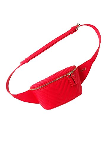 NYZE Damen Hip Bag - 100% Vegane Gürteltasche/Bauchtasche Rot von NYZE