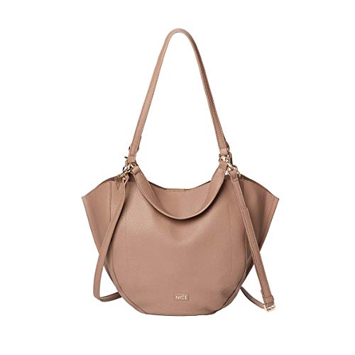 NYZE Damen Hobo Doubleface - 100% Vegane Henkeltasche/Shopper Taupe von NYZE