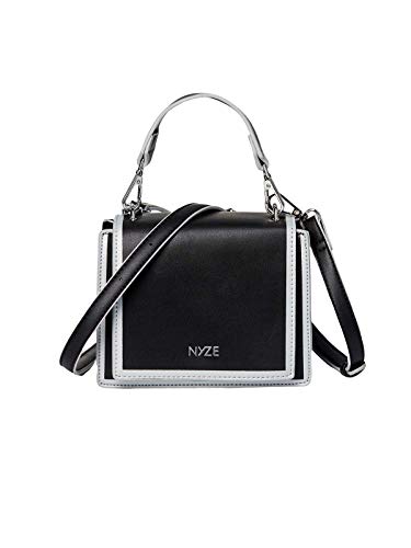 NYZE Damen Tote - 100% Vegane Schultertasche Schwarz/Silber NYZE Damen Tote - 100% Vegane Schultertasche Schwarz/Silber von NYZE