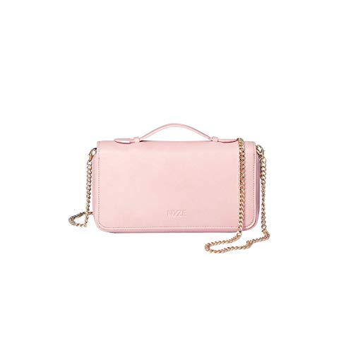 NYZE Damen Wallet Clutch - 100% Vegane Abendtasche mit Kette Rosa von NYZE