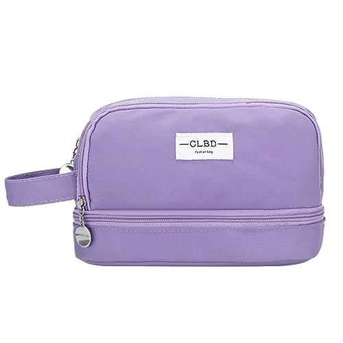 Federmäppchen Mäppchen, Große Kapazität 2 Fach Federtaschen Stiftetasche Bleistift Beutel Federmappe Organizer Mit Reißverschluss Pencil Case mit für Mädchen Jungen Erwachsene Schule Büro, Violett von NZDFH