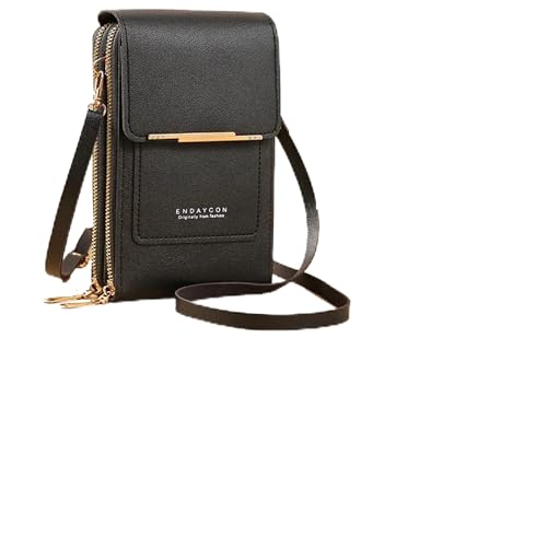 NZDFH Umhängetasche Damen Klein, Handytasche Umhängen, Crossbody Handytasche Touchscreen Telefontasche Speicher, Kleine Tasche mit Kartenfächer, Geschenke für Frauen Geburtstag Weihnachten, Schwarz von NZDFH