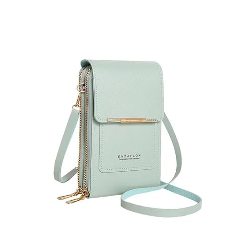 NZDFH Umhängetasche Damen Klein, Handytasche Umhängen, Crossbody Handytasche Touchscreen Telefontasche Speicher, Kleine Tasche mit Kartenfächer, Geschenke für Frauen Geburtstag Weihnachten, Grün von NZDFH