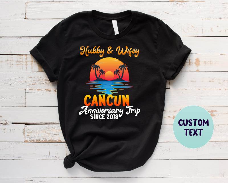 Cancun Shirt, Jubiläum Reise, Urlaub, Paar Passend, Hochzeitstag, Verheiratet Seit von NZGiftsDesign