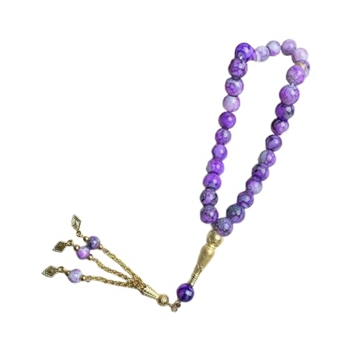 NZHBOAM Frommes Islamisches Glas Gebetsperlen 33 Perle Schwarzes Tasbih Armband Für Tägliche Und Gebet Schmuck Geschenkkette Handkette von NZHBOAM