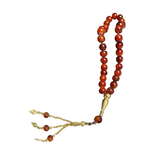 NZHBOAM Frommes Islamisches Glas Gebetsperlen 33 Perle Schwarzes Tasbih Armband Für Tägliche Und Gebet Schmuck Geschenkkette Handkette von NZHBOAM