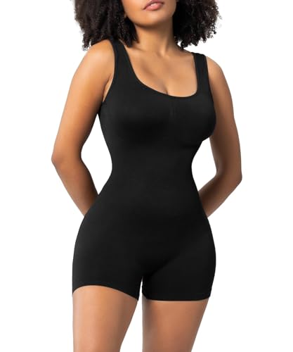 NZQXJXZ Shapewear Damen Bauchweg, Body Shaper Damen, Bodysuit Shapewear, Shaping Body Damen, Nahtlos Ärmellos Rundhalsausschnitt Tank Tops von NZQXJXZ