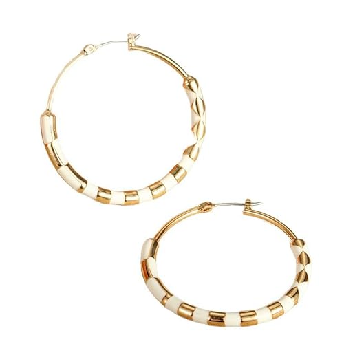1 Paar - Ton Muster Hoop Ohrringe Set - Galvanisierte hypoallergene Ohrstecker für Frauen Einfache Stud Ohrringe für Freundin Edelstahl Hoop Ohrringe von NZVCQVPU