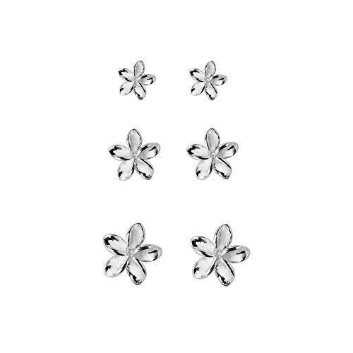 3 Paare winzige Blumenohrohrringe Sterling Silber Set für Frauen Mädchen Süßes Knorp von NZVCQVPU