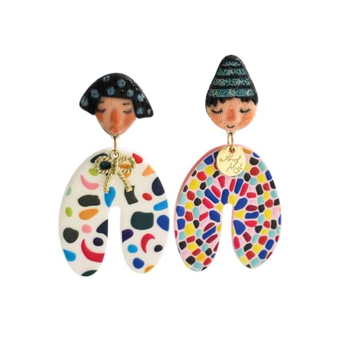 Cartoon -Puppenohrringe, Charakterohrringe, Indian Doll Stud, Unisex von NZVCQVPU