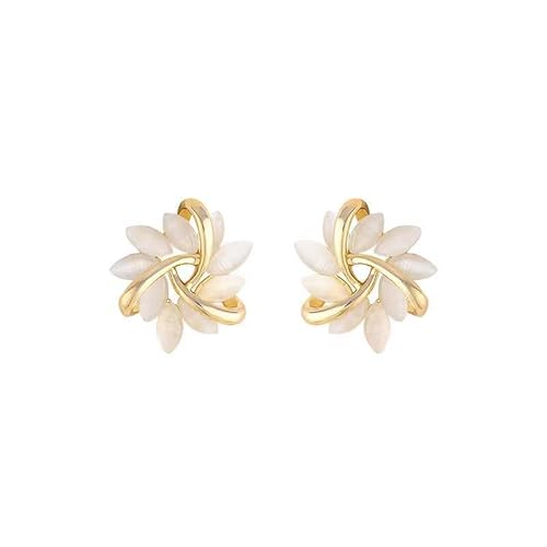 Cat's Eye Stone Blütenblätterohrringe, legierte elektroplierte Farbe - dauerhafte Ohrringe, frisch und süß, super zierlich, perfekt für die tägliche Pendelverkehr und Daten von Frauen von NZVCQVPU