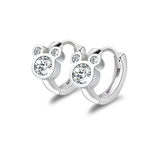 Cubic Zirconia Small Hoop Earrings Sterling SilverSilver Plated Hypoallergenic CZ Mouse Cute Cartilage Huggie Hoops for Women 16G Piercing Ear Stud von NZVCQVPU