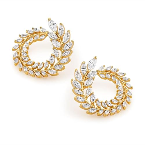 Damen -funkelnde Kristallweizenohroop -Ohrringe - Eleganter Herbstschmuck für besondere Anlässe von NZVCQVPU