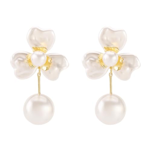 Damenretro unregelmäßige Perlenohrringe elegante kreisförmige unregelmäßige Ohrringe, die für tägliche Dressing, Partys und besuchende Partys geeignet sind von NZVCQVPU