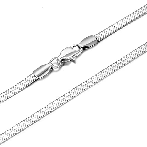 Edelstahl Halskette für Männer, flache Fischkette Armband 14-20 Zoll 2,5-4 mm Breite DIY Anhänger Halskette Schmuck, One size, Standard, Standard von NZVCQVPU