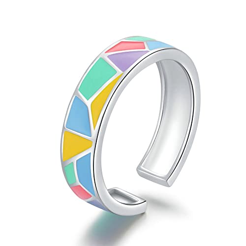 Geometric Colorful Enamel Open Finger For Wide Band Size Jewelry von NZVCQVPU
