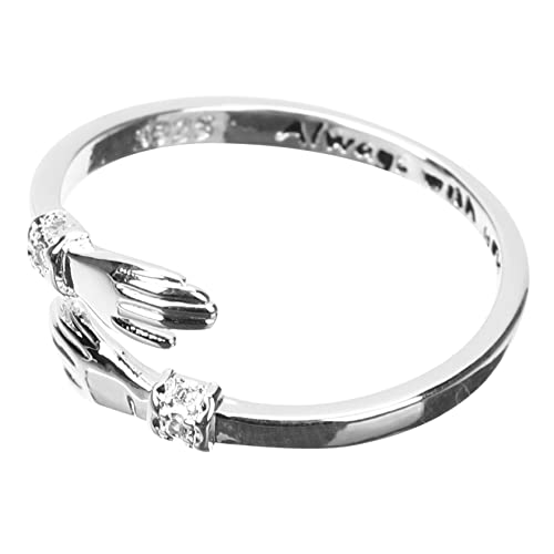 Hand umarmte Frauen einzigartige Hochzeitsvergütung Band Stapelbar Sterling Daumen Geburtstag Brautzubehör von NZVCQVPU