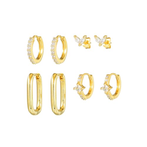 Hoop Stud Stapel Ohrringe Set für Frauen Huggie Multiple piercing hängende Dangel -Drop -Ohrringe Asymmetrische Knorpel von NZVCQVPU