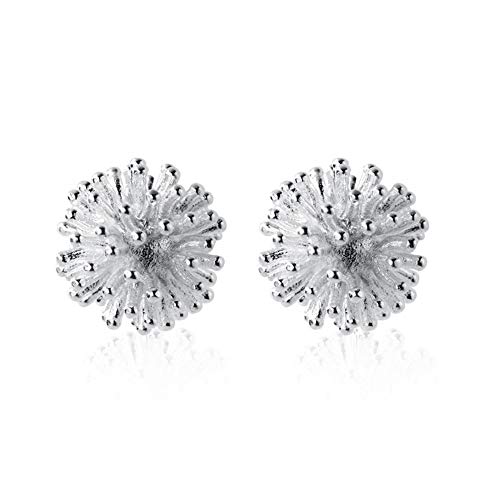 Löwenzahn Sterling Silber Bolzen Ohrringe für Frauen Männer hypoallergene Blumensamen -Cluster -Ohr -Tragus -Post süße schöne Schläferohrringe winzig von NZVCQVPU