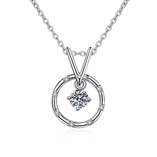 NZVCQVPU 18K Necklace Pendants for Women, Charm Choker Dainty Necklaces Hollow Circle with Round Lab Diamond Chain Necklace for Women White NZVCQVPU 18K Necklace Pendants for Women, Charm Choker Dainty Necklaces Hollow Circle with Round Lab Diamond Chain Necklace for Women White von NZVCQVPU