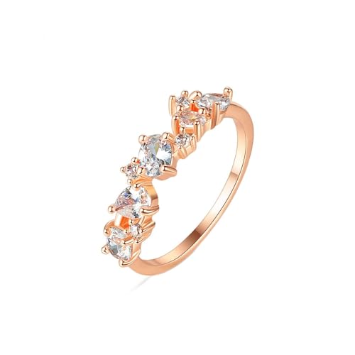 NZVCQVPU 18K Wedding Ring for Women, Dainty Rings for Women Thin Elegant Round Oval Waterdrop Lab Diamond Wedding Bands von NZVCQVPU