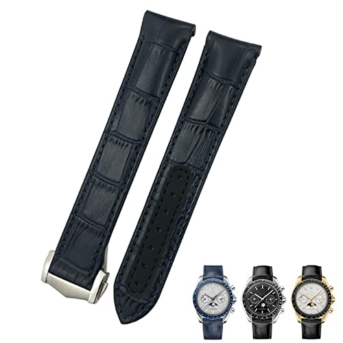 NZVCQVPU 19 mm 20 mm 21 mm gebogene Leder -Kuhspannungs -Uhr -Band für Omega 300 AT150 SxWatch Uhrengurt von NZVCQVPU