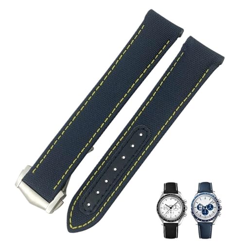 NZVCQVPU 20 mm 21mm Nylon Wechselbeobachter für Omega AT150 300 Planet Ocean de Ville gebogene Endbewegungsgurt von NZVCQVPU