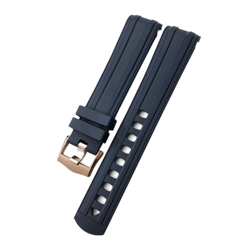 NZVCQVPU 20mm 21 mm 19mm fluores Silikon -Gummi -Uhrband für Omega New Diver 300 schwarzer blaues weiches Uhrengurt von NZVCQVPU