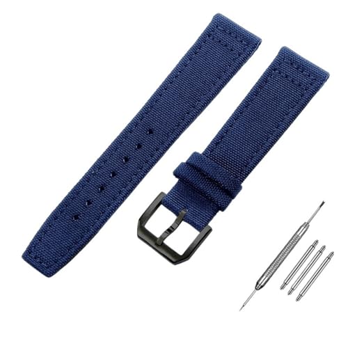 NZVCQVPU 20mm 21 mm 22 mm Nylon Canvas Uhrband für IWC Pilot Portofino Stoff Uhrengurt Klappschnalle Cowhide Ledergürtel von NZVCQVPU