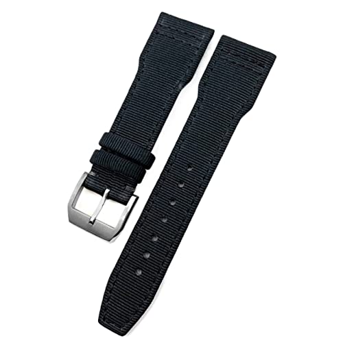 NZVCQVPU 20mm 21mm 22mm Woven Nylon Watch Strap Fold Buckle Watchbands Fit For IWC Pilot Mark Portugieser Portofino Bracelet von NZVCQVPU