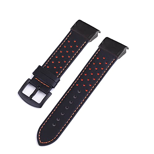 NZVCQVPU 26 22mm Leather Smart Watch Strap For Fenix 7 7X 6 6X Pro 5 5X Plus Epix Bracelet Quick Release Band Wristband Accessory von NZVCQVPU