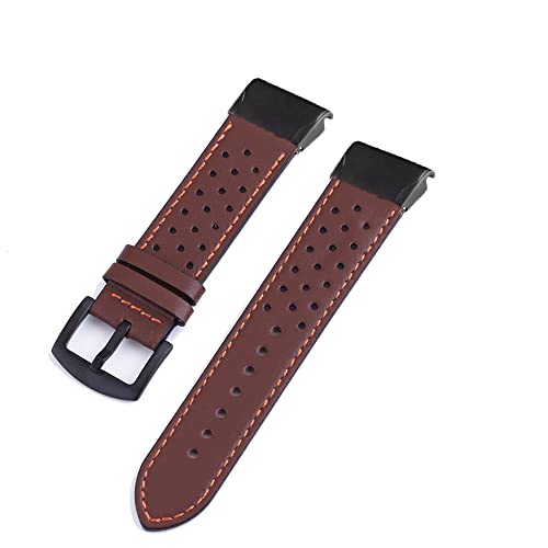 NZVCQVPU 26 22mm Leather Smart Watch Strap For Fenix 7 7X 6 6X Pro 5 5X Plus Epix Bracelet Quick Release Band Wristband Accessory von NZVCQVPU