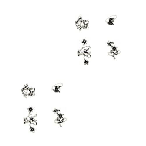 NZVCQVPU 2Sets Blume Frauen Blatt dekorative hautfreundliche und leichte heutige Freundin Tochter 4pcs*2 von NZVCQVPU