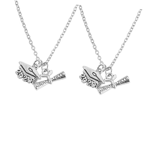 NZVCQVPU 2pcs 2020 Memorial School Matching Friends Absolvents Abschlussschlüssel für Freunden Silber von NZVCQVPU