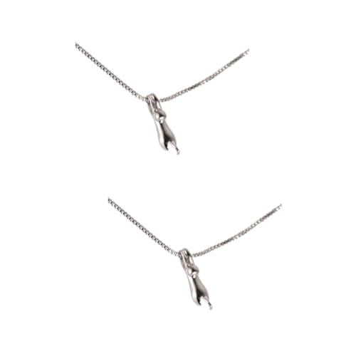 NZVCQVPU 2pcs elegante Silberkette Frauenkatze Kätzchen Material Mutter Tochter von NZVCQVPU