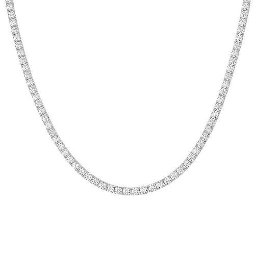 NZVCQVPU 3-5MM Leisure Moissanite Tennis Necklace for Men Lab Grown Diamond Tennis Necklace Bridalgroom Full Moissanite Necklace Wedding Necklace Daily Wear Tennis Chain for Men von NZVCQVPU