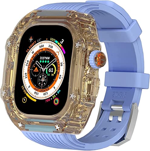 NZVCQVPU 49mm Clear Transparent Case Mod Kit Men Silicone Bands,For Series 8 45mm, Hard PC Cover Replacement Strap Upgrade Rm Style Watch Accessories,For watch Series 7 44mm NZVCQVPU 49mm Clear Transparent Case Mod Kit Men Silicone Bands,For Series 8 45mm, Hard PC Cover Replacement Strap Upgrade Rm Style Watch Accessories,For watch Series 7 44mm von NZVCQVPU