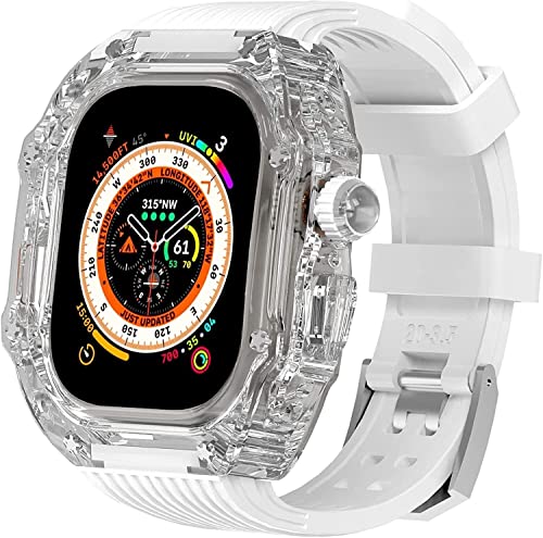 NZVCQVPU 49mm Clear Transparent Case Mod Kit Men Silicone Bands,For Series 8 45mm, Hard PC Cover Replacement Strap Upgrade Rm Style Watch Accessories,For watch Series 7 44mm NZVCQVPU 49mm Clear Transparent Case Mod Kit Men Silicone Bands,For Series 8 45mm, Hard PC Cover Replacement Strap Upgrade Rm Style Watch Accessories,For watch Series 7 44mm von NZVCQVPU