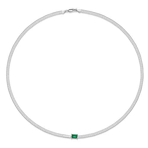 NZVCQVPU 6 * 4 mm gewachsen smaragdgrüner Saphiranhänger Halskette Sterling Silberschmuck von NZVCQVPU
