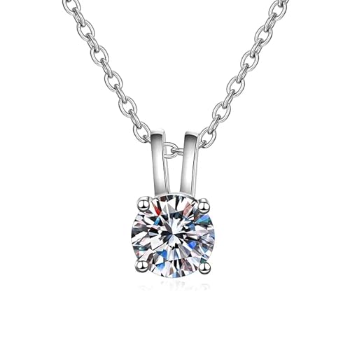 NZVCQVPU Anhänger Halskette für Frauen glänzend perfekt rund geschnitten Sterling Silber Thanksgiving Juwely mit von NZVCQVPU