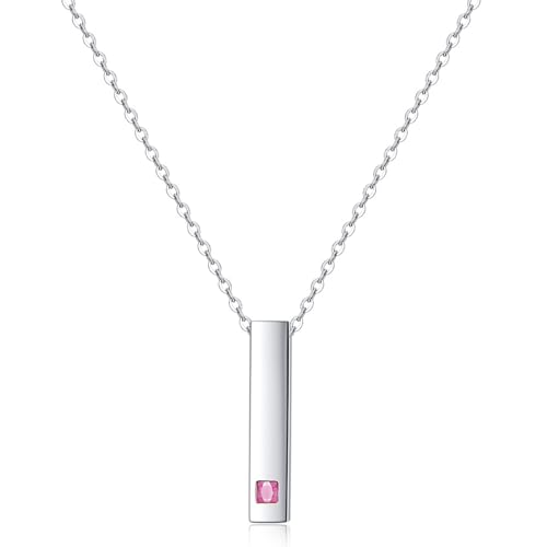 NZVCQVPU Anhänger Halskette für Männer, Halskette für Damen, einfacher Edelstahl, vertikaler Stabanhänger mit Zirkon, Einheitsgröße, Standard, Standard von NZVCQVPU