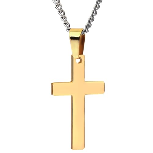 NZVCQVPU Anhänger Halsketten für Männer, Halskette für Frauen Modeschmuck Edelstahl mit Kreuz Anhänger 61.0 cm Kette, Einheitsgröße, Standard, Standard von NZVCQVPU
