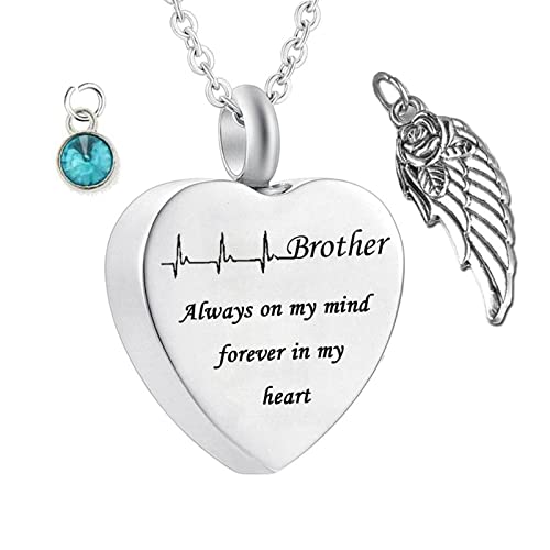 NZVCQVPU Aschenkette für menschliche Asche, Kristallketten für Männer mit Herz -Elektrokardiogramm -Halskette Geschenk für Frauen und Männer von NZVCQVPU