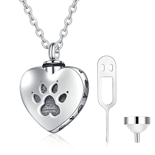 NZVCQVPU Cat Ashes Pendant, Heart Paws Pet Keepsake Memorial von NZVCQVPU
