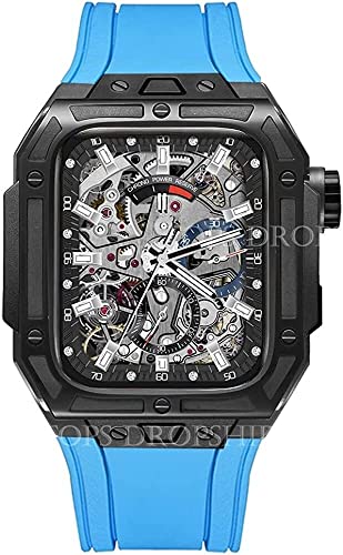 NZVCQVPU Ceramics und Edelstahl -Watch -Hülle Abdeckung ， für Ultra 45 mm/44 mm Metallgiermod Fit Hülle ， für die iWatch -Serie 8 7 6 5 4 Fluororubber -Gurt -Modifikation Kit Band von NZVCQVPU