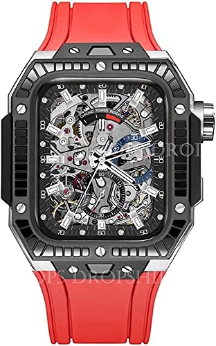 NZVCQVPU Ceramics und Edelstahl -Watch -Hülle Abdeckung ， für Ultra 45 mm/44 mm Metallgiermod Fit Hülle ， für die iWatch -Serie 8 7 6 5 4 Fluororubber -Gurt -Modifikation Kit Band von NZVCQVPU