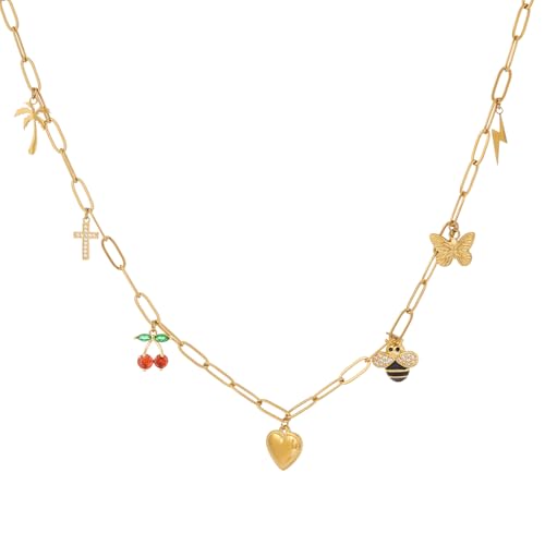 NZVCQVPU Charm Halskette für Wome Plated Bow Heart Star Shell Anhänger Schmuckgeschenke NZVCQVPU Charm Halskette für Wome Plated Bow Heart Star Shell Anhänger Schmuckgeschenke von NZVCQVPU