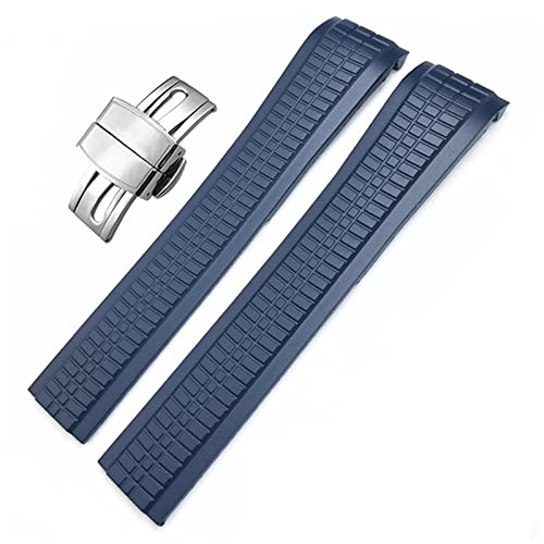 NZVCQVPU Colorful Fluorous Rubber Watch Band For 5164A 5167A Series Butterfly Buckle Rubber Watch Strap von NZVCQVPU